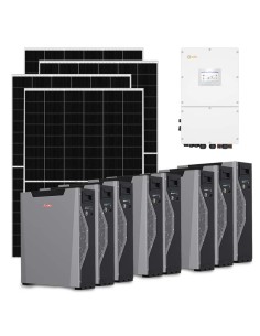 Three-phase photovoltaic kit 50050W 50kW Solis inverter 42.96kWh lithium battery Weco 5k3 XP