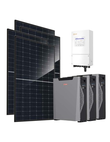 Single-phase photovoltaic kit 6440W 6kW inverter 16.1kWh Weco 5k3 XP lithium storage Solis