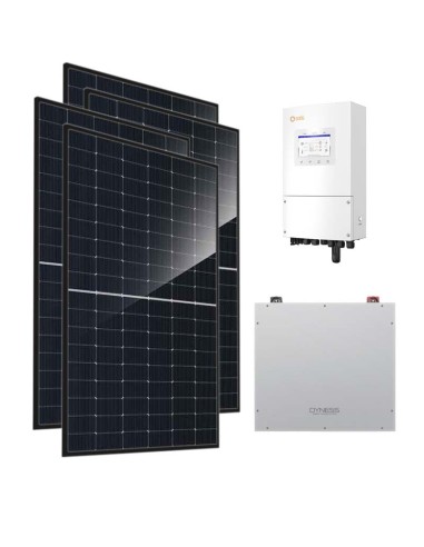 Monofase: vendita all'ingrosso Kit fotovoltaico monofase 6440W inverter 6kW Solis accumulo litio 5.12kWh Dyness DL5.0C
