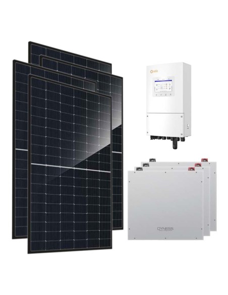 Single-phase photovoltaic kit 6440W 6kW Solis inverter Dyness DL5.0C 15.36kWh lithium storage