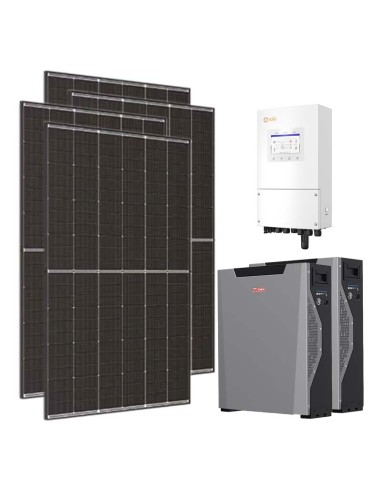 Single-phase photovoltaic kit 5100W 5kW Solis inverter 10.7kWh Weco 5k3 XP lithium battery