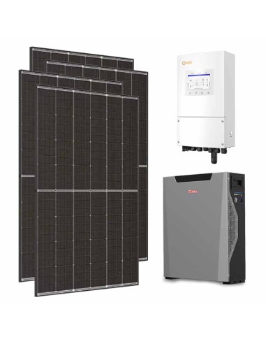 Single-phase photovoltaic kit 6120W 6kW Solis inverter 5.3kWh Weco 5k3 XP lithium battery