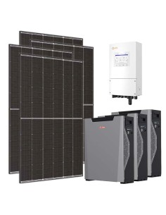 Monofase: vendita all'ingrosso Kit fotovoltaico monofase 6120W inverter 6kW batteria al litio 16.1kWh Weco 5k3 XP Solis