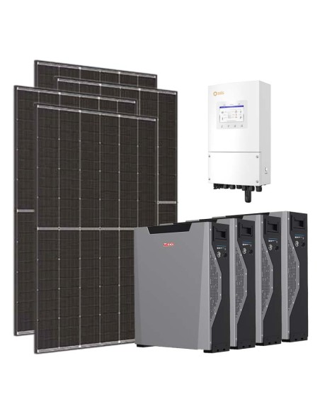 Monofase: vendita all'ingrosso Kit fotovoltaico monofase 6120W inverter 6kW batteria al litio 21.4kWh Weco 5k3 XP Solis