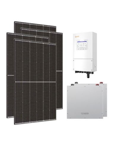 Monofase: vendita all'ingrosso Kit fotovoltaico monofase 5100W inverter 5kW Solis batteria al litio 10.24kWh Dyness DL5.0C