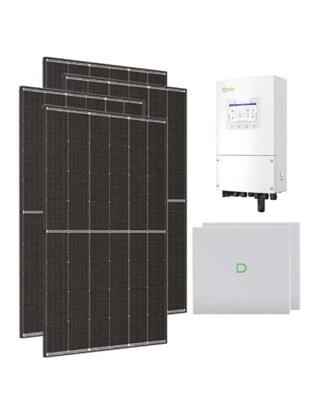 Monofase: vendita all'ingrosso Kit fotovoltaico monofase 6120W inverter 6kW Solis batteria al litio 20.48kWh Dyness Powerbox G2
