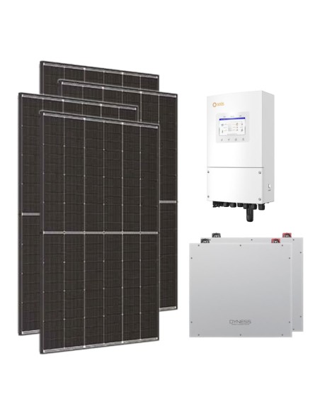 Monofase: vendita all'ingrosso Kit fotovoltaico monofase 5460W inverter 5kW Solis accumulo litio 10.24kWh Dyness DL5.0C