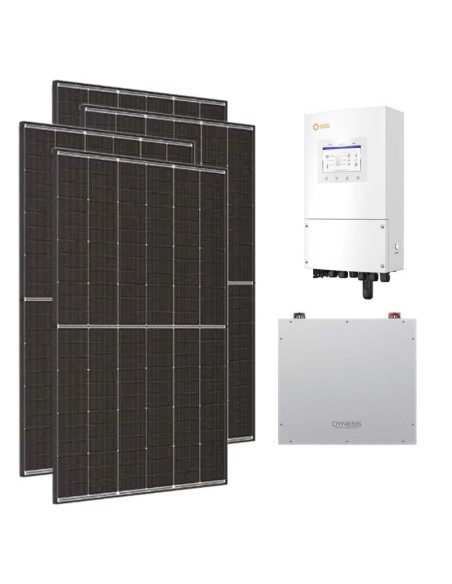Single-phase photovoltaic kit 6370W 6kW Solis inverter Dyness DL5.0C 5.12kWh lithium storage