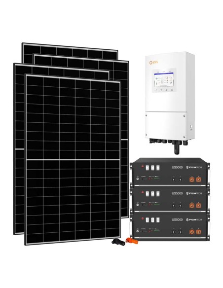 Single-phase photovoltaic kit 5640W 5kW Solis inverter 14.4kWh Pylontech US5000 lithium storage