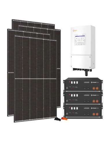 Single-phase photovoltaic kit 5460W 5kW Solis inverter Pylontech US5000 14.4kWh lithium battery