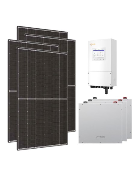 Single-phase photovoltaic kit 6370W 6kW Solis inverter Dyness DL5.0C 15.36kWh lithium storage