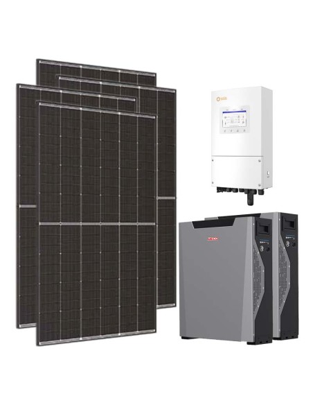 Single-phase photovoltaic kit 5460W 5kW Solis inverter 10.7kWh Weco 5k3 XP lithium battery