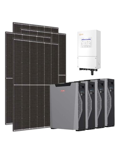 Single-phase photovoltaic kit 5460W 5kW Solis inverter 21.4kWh Weco 5k3 XP lithium battery