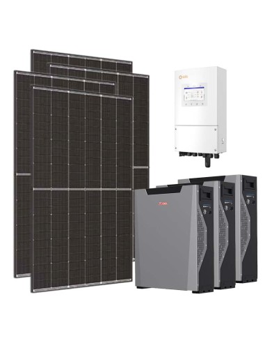 Monofase: vendita all'ingrosso Kit fotovoltaico monofase 6370W inverter 6kW batteria al litio 16.1kWh Weco 5k3 XP Solis