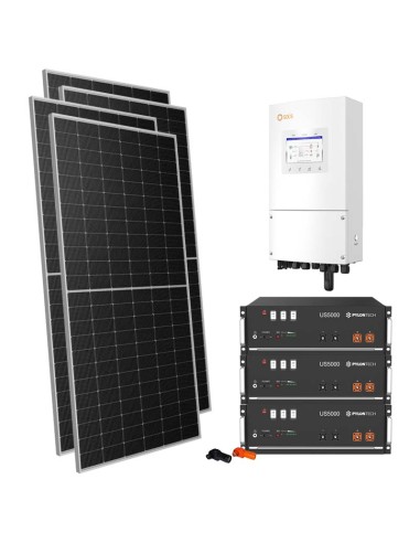 Single-phase photovoltaic kit 7140W 6kW Solis inverter Pylontech US5000 14.4kWh lithium storage
