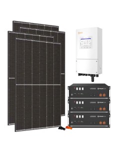 Kit fotovoltaico monofase 6370W inverter Solis 6kW batteria al litio 14.4kWh Pylontech US5000