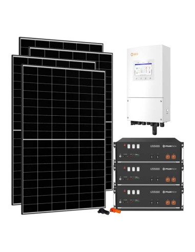 Kit fotovoltaico monofase 8460W inverter 8kW Solis accumulo litio 14.4kWh Pylontech US5000