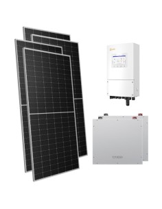 Monofase: vendita all'ingrosso Kit fotovoltaico monofase 7140W inverter 6kW Solis batteria al litio 10.24kWh Dyness DL5.0C