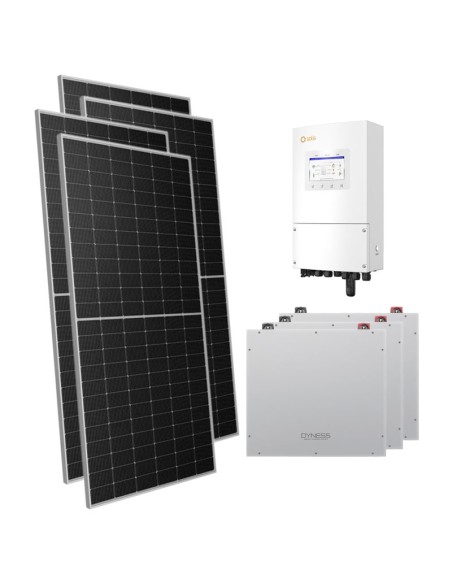 Monofase: vendita all'ingrosso Kit fotovoltaico monofase 7140W inverter 6kW Solis batteria al litio 15.36kWh Dyness DL5.0C