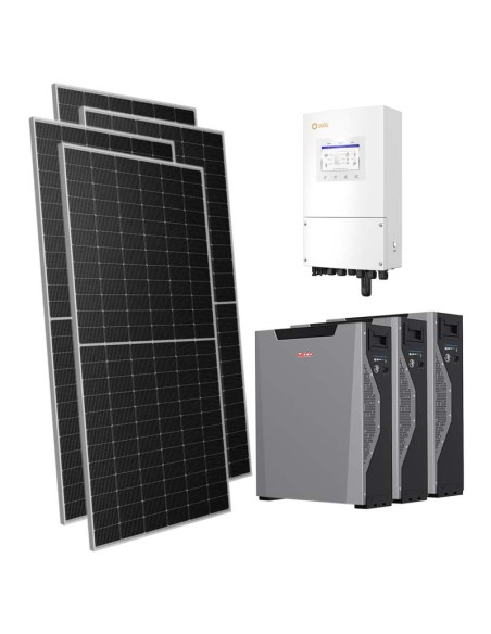Monofase: vendita all'ingrosso Kit fotovoltaico monofase 7140W inverter 6kW batteria al litio 16.1kWh Weco 5k3 XP Solis