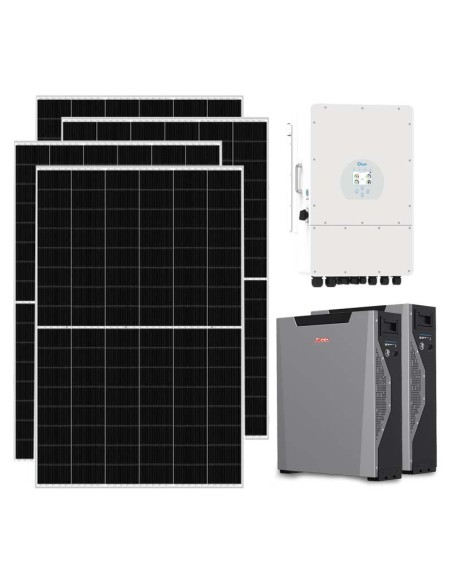 Three-phase photovoltaic kit 12740W inverter 12kW Deye 10.74kWh lithium Weco