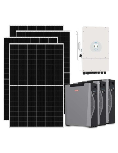 Three-phase photovoltaic kit 12740W inverter 12kW Deye 16.11kWh lithium Weco