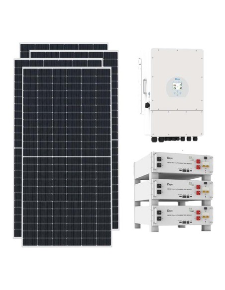 Three-phase photovoltaic kit 12870W inverter 12kW Deye 15.36kWh lithium Pro-B
