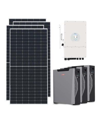 Three-phase photovoltaic kit 12870W inverter 12kW Deye 16.11kWh lithium Weco