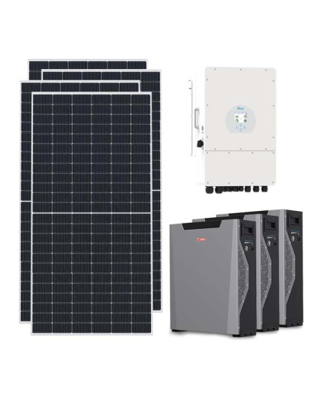 Kit fotovoltaico trifase 12870W inverter 12kW DEYE litio 16.11kWh Weco
