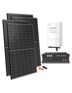 Single-phase photovoltaic kit 8100W 8kW inverter Solis Pylontech US5000 4.8kWh lithium battery