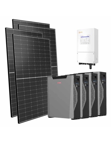 Single-phase photovoltaic kit 6300W 6kW Solis inverter 21.4kWh Weco 5k3 XP lithium battery