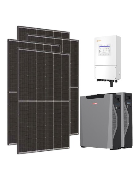 Monofase: vendita all'ingrosso Kit fotovoltaico monofase 5400W inverter 5kW accumulo litio 10.7kWh Weco 5k3 XP Solis