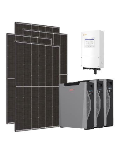 Monofase: vendita all'ingrosso Kit fotovoltaico monofase 5400W inverter 5kW accumulo litio 16.1kWh Weco 5k3 XP Solis