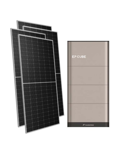 Monofase: vendita all'ingrosso Kit fotovoltaico monofase 7140W inverter 6kW EP CUBE batteria al litio 15kWh CanadianSolar