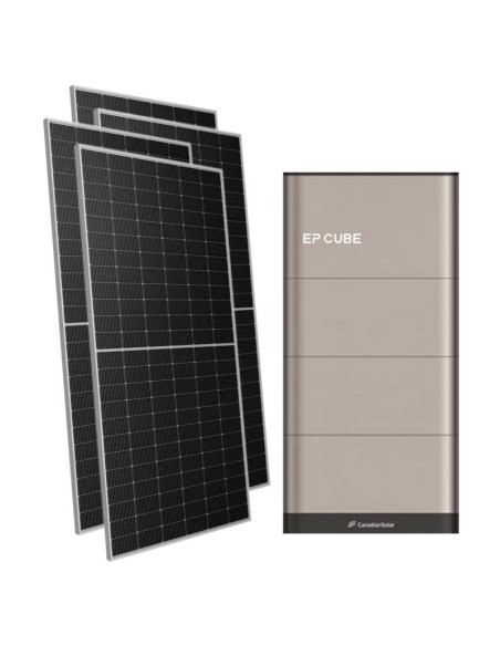 Monofase: vendita all'ingrosso Kit fotovoltaico monofase 7140W inverter 6kW EP CUBE batteria al litio 15kWh CanadianSolar
