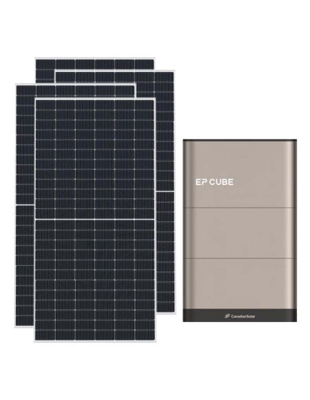 Monofase: vendita all'ingrosso Kit fotovoltaico monofase 7020W inverter 6kW EP CUBE batteria al litio 5kWh CanadianSolar