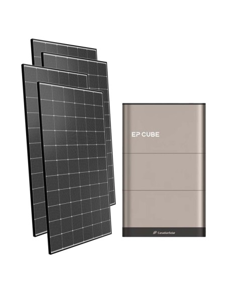 Monofase: vendita all'ingrosso Kit fotovoltaico monofase 6060W inverter 6kW EP CUBE batteria al litio 5kWh CanadianSolar