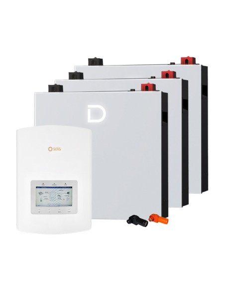 Sistema di accumulo monofase inverter 4.6kW Solis batteria al litio 15.36kWh Dyness DL5.0C PRO