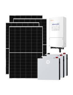 Monofase: vendita all'ingrosso Kit fotovoltaico monofase 6370W inverter 6kW Solis LV batteria al litio 15.36kWh Dyness DL5.0C...