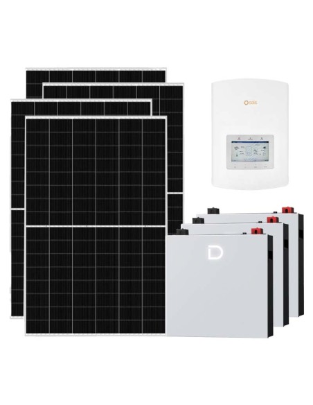 Monofase: vendita all'ingrosso Kit fotovoltaico monofase 5005W inverter 4.6kW Solis batteria al litio 15.36kWh Dyness DL5.0C PRO