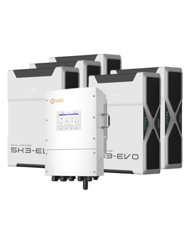Three-phase storage system 10kW Solis LV inverter 26.1kWh Weco EVO 5k3 lithium battery