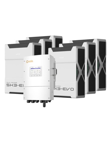 Three-phase storage system 12kW Solis LV inverter 31.32kWh Weco EVO 5k3 lithium battery