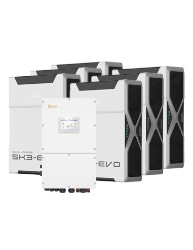 Three-phase storage system 30kW Solis inverter 31.32kWh Weco EVO 5k3 lithium battery