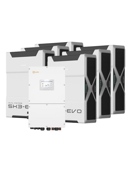 Sistema di accumulo trifase inverter 50kW Solis batteria al litio 31.32kWh Weco EVO 5k3