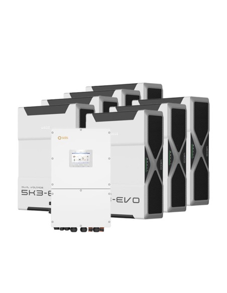 Three-phase storage system 60kW Solis inverter 36.54kWh Weco EVO 5k3 lithium battery