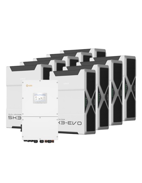 Three-phase storage system 60kW Solis inverter 46.98kWh Weco EVO 5k3 lithium battery