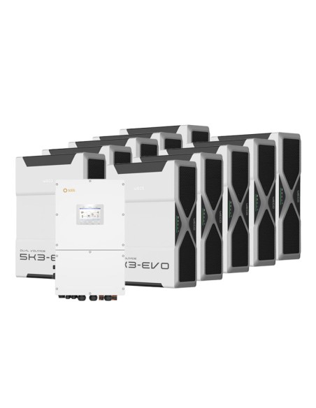 Sistema di accumulo trifase inverter 60kW Solis batteria al litio 52.2kWh Weco EVO 5k3