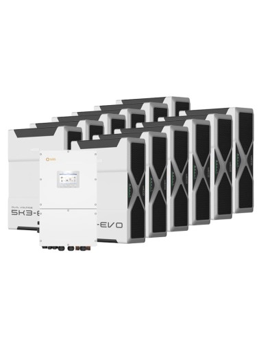 Sistema di accumulo trifase inverter 60kW Solis batteria al litio 62.64kWh Weco EVO 5k3