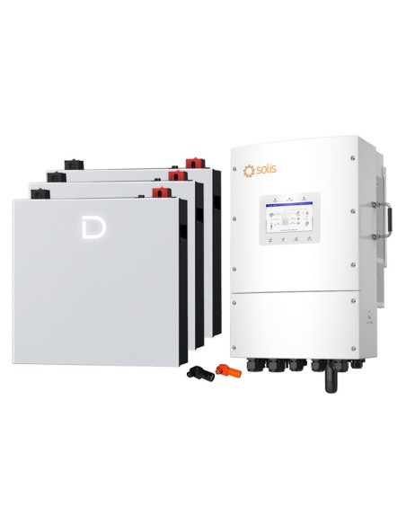 Solis con Dyness: vendita all'ingrosso Sistema di accumulo trifase inverter 12kW Solis batteria al litio 15.36kWh Dyness DL5....