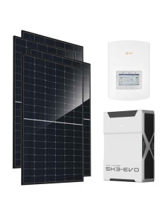 Monofase: vendita all'ingrosso Kit fotovoltaico monofase 3220W inverter 3kW Solis litio 5.22kWh Weco EVO 5k3